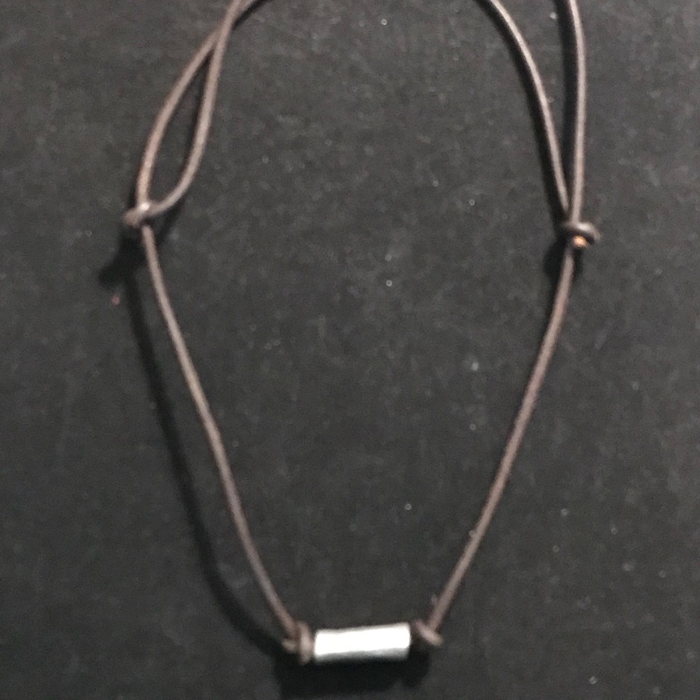 Leather knot necklace